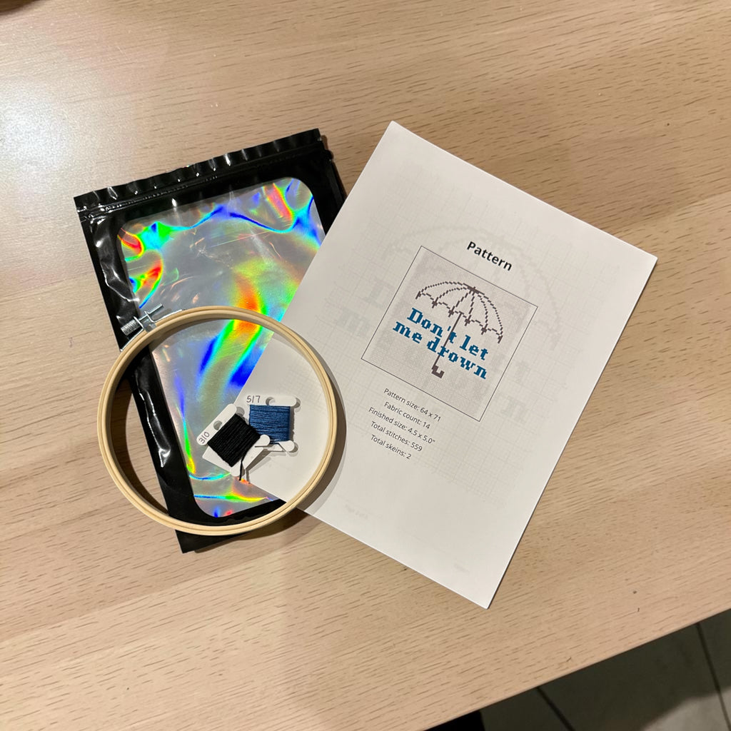 Don't let me drown DIY cross stitch kit