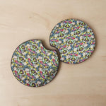 Peace, love, & aliens car coasters
