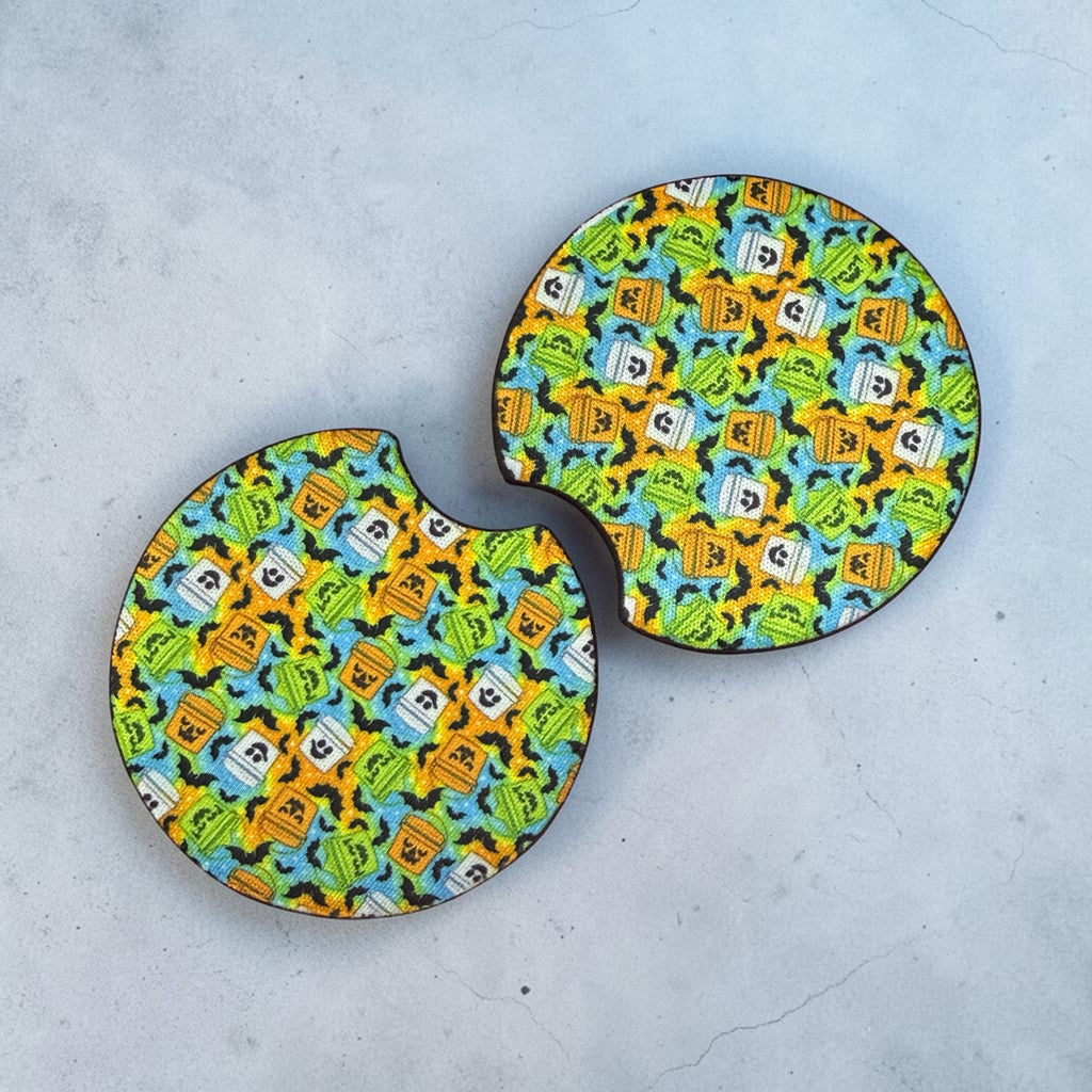 Boo bucket car coasters