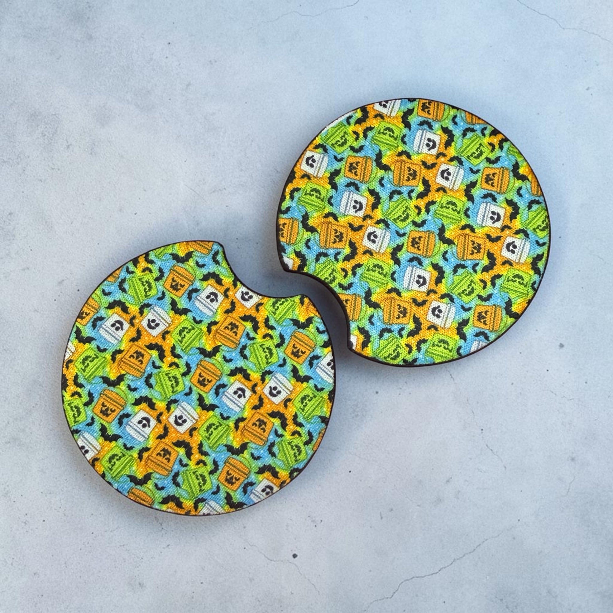 Boo bucket car coasters