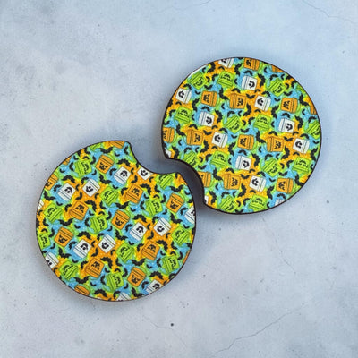 Boo bucket car coasters