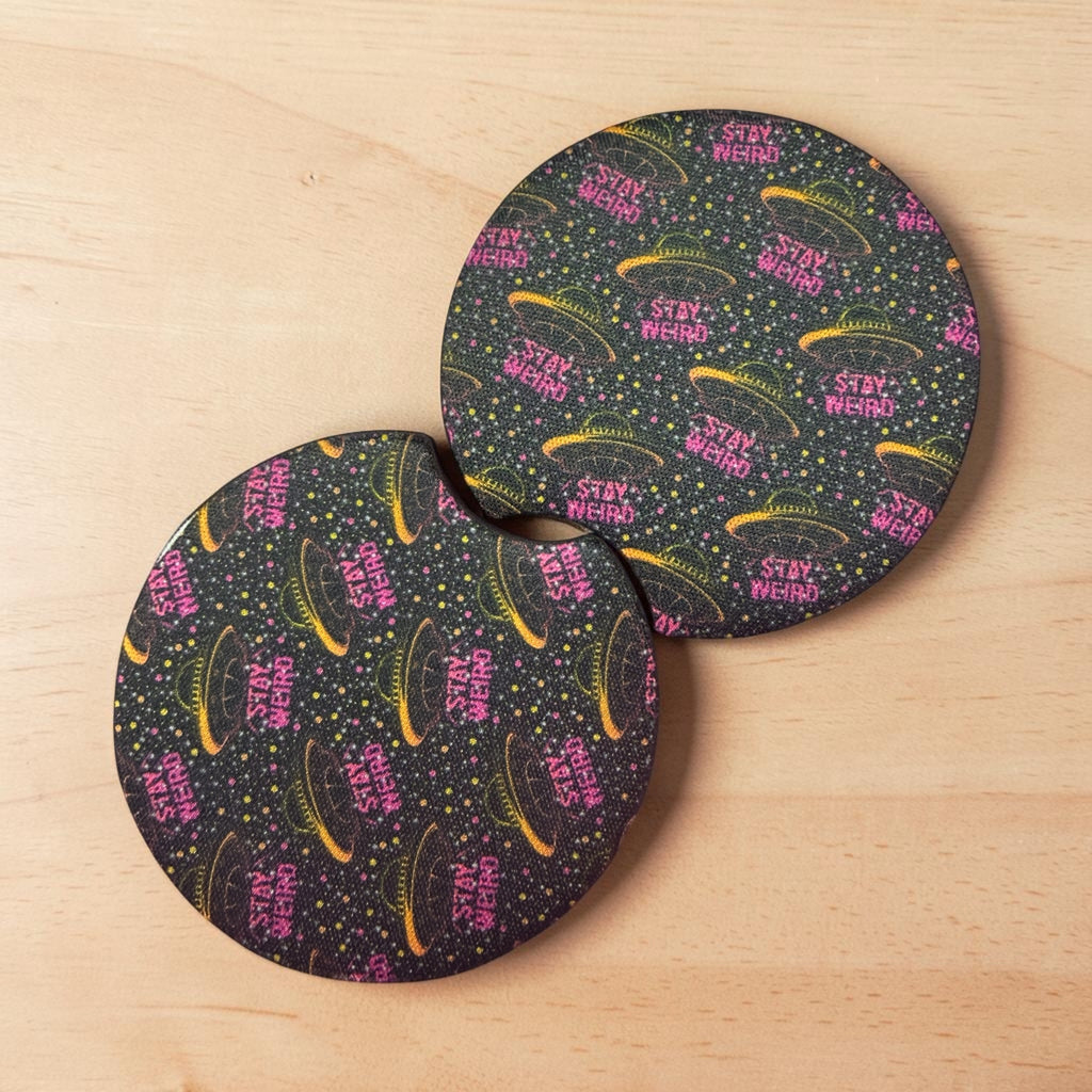 Beam me up car coasters