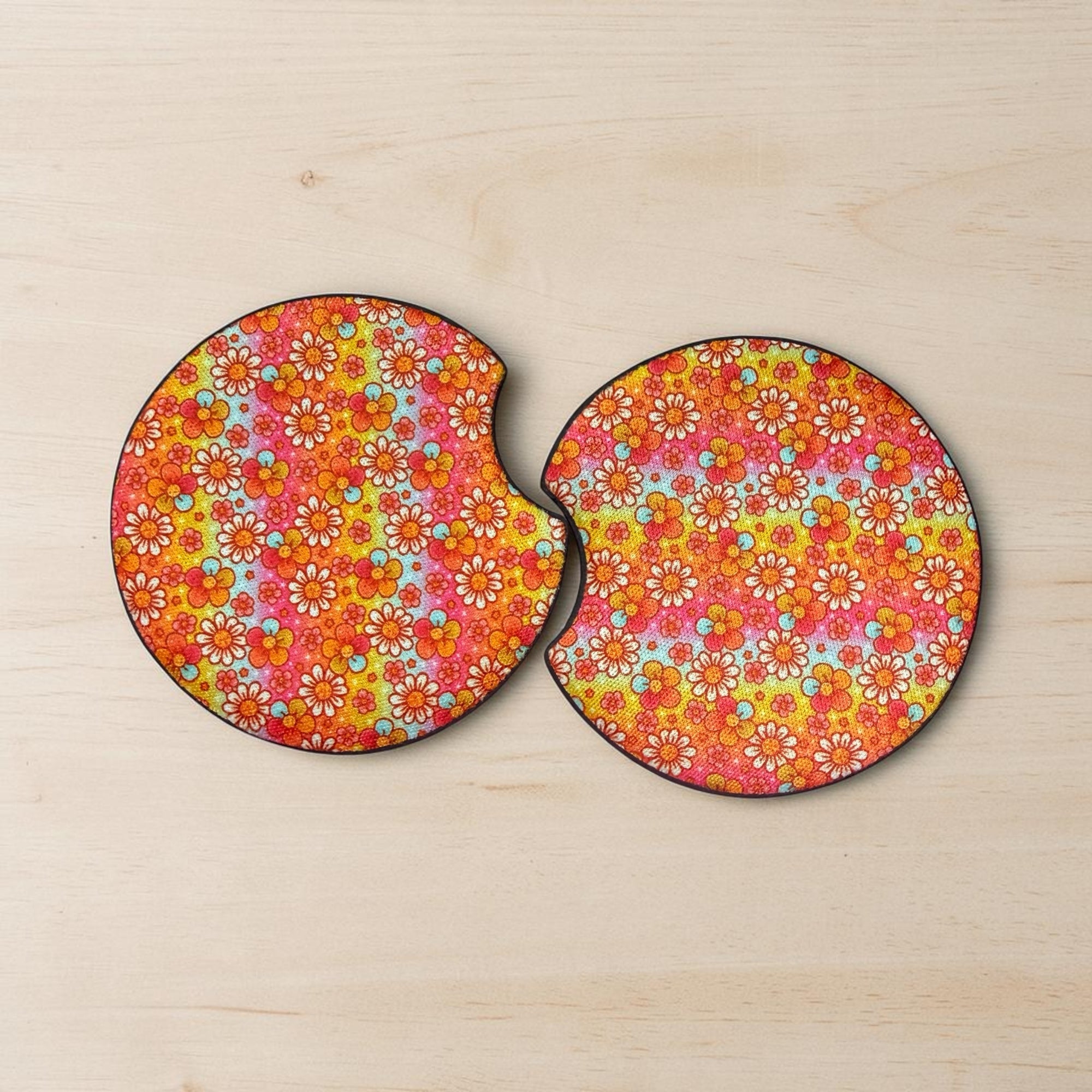 Flower power hour car coasters