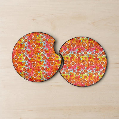 Flower power hour car coasters