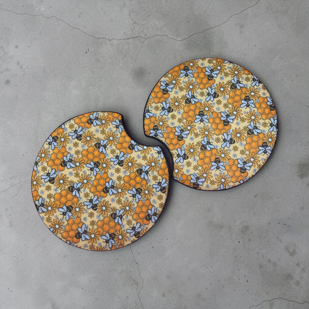 Hive sweet hive car coasters
