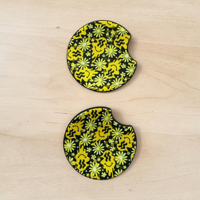 Good vibes car coasters