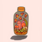 Firefly terrarium vinyl sticker