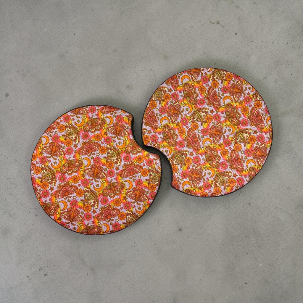 Lunar love bug car coasters