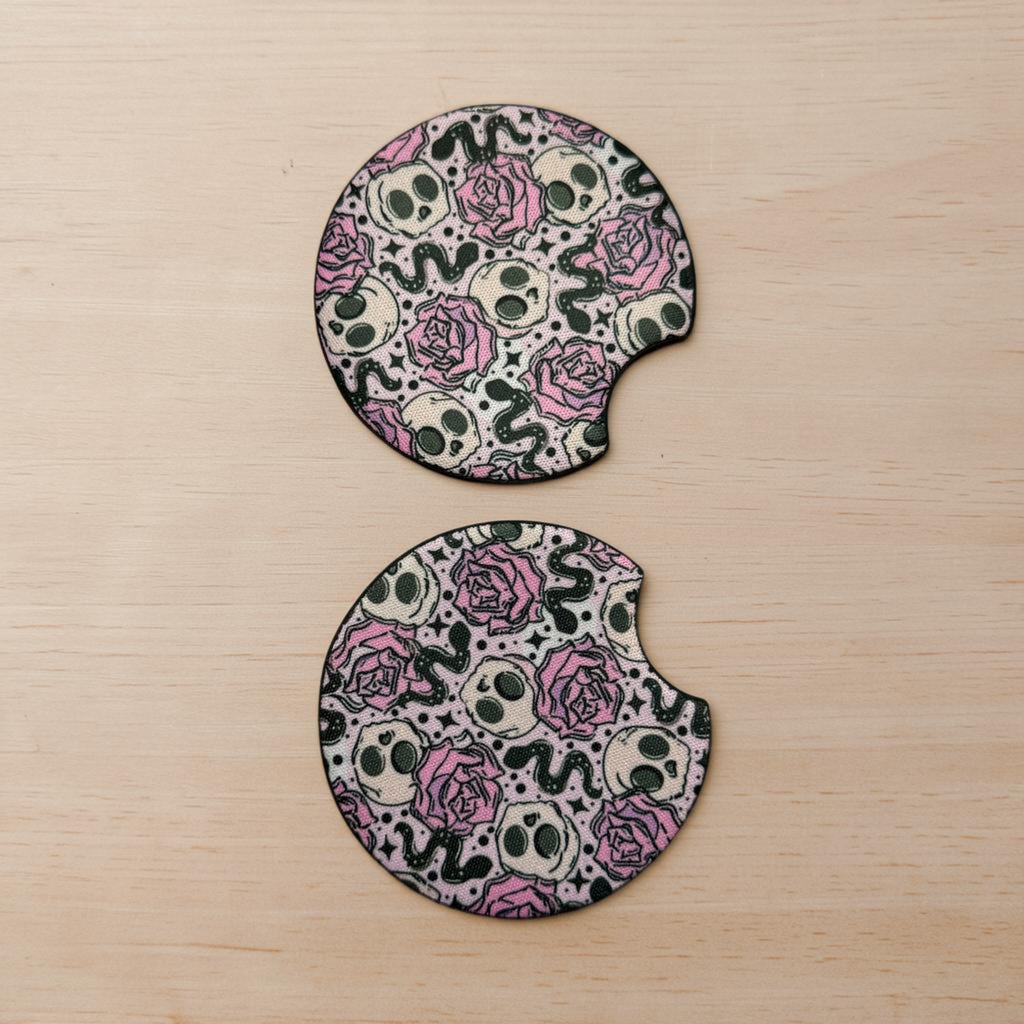 Morbid in bloom car coaster